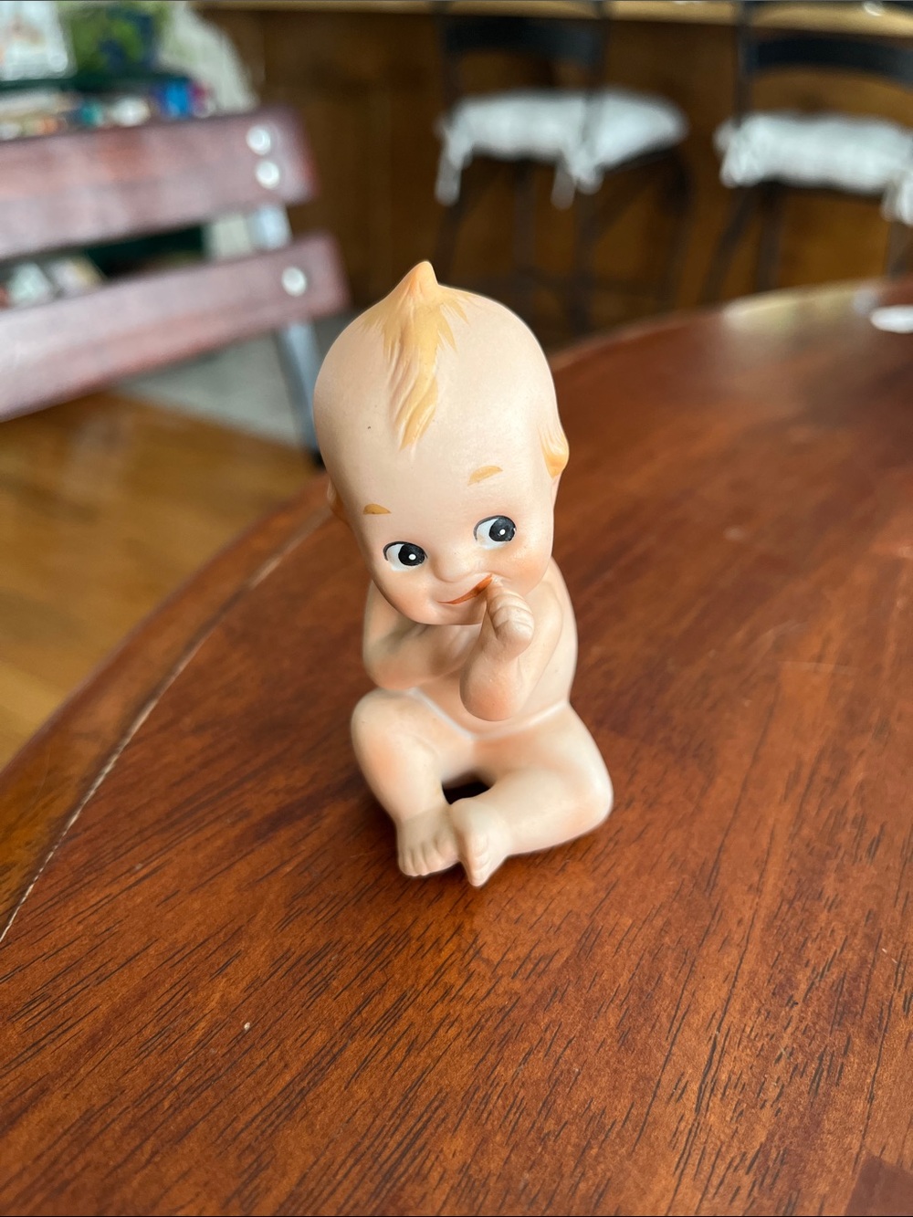 Vintage Lefton Kewpie bisque porcelain figurine